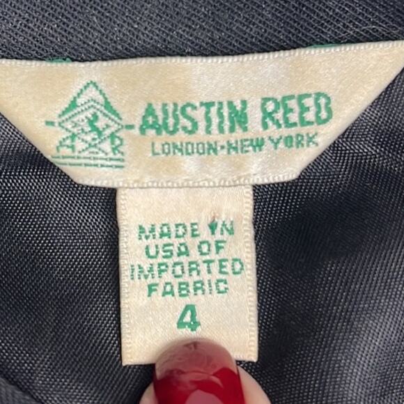 Austin Reed Wool Military Style Blazer Black Metal Buttons Vintage 80's SZ 4 - Picture 8 of 8
